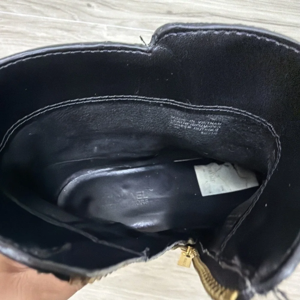 Michael Kors Black Farrah‎ Leather Flat Ankle Booties Boots 6.5